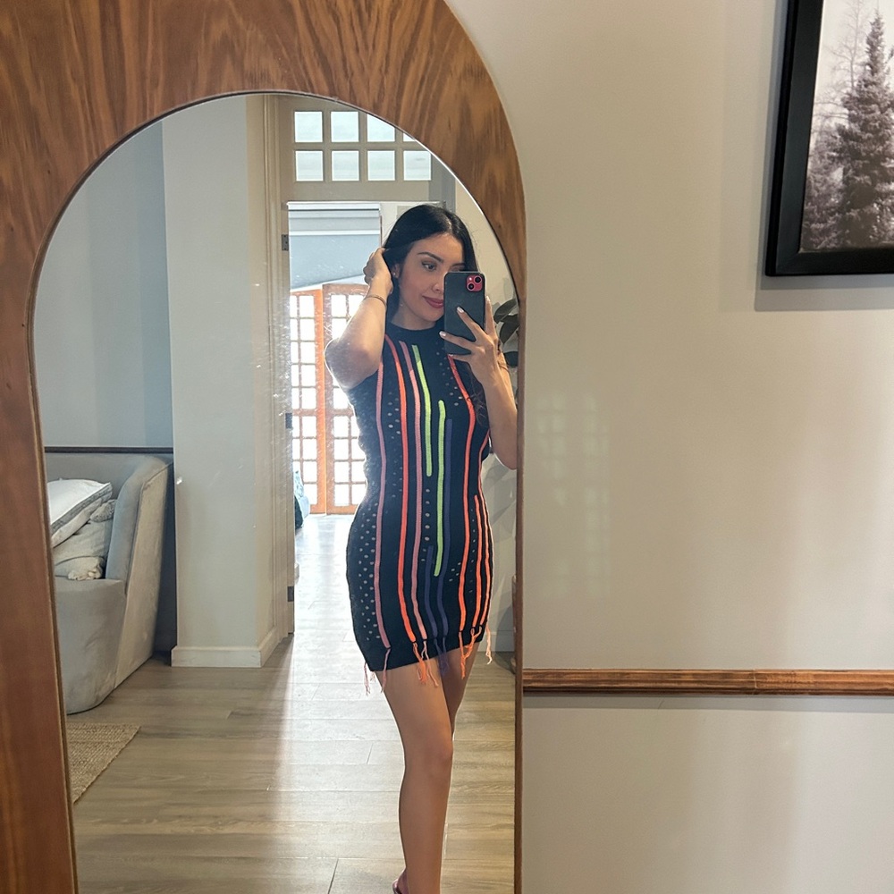 Vibrant Striped Mini Dress